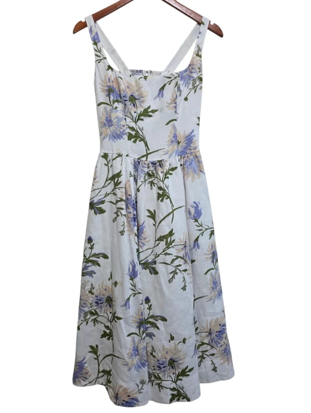 Reformation Janu Linen Midi Dress in Serenity Size 2
